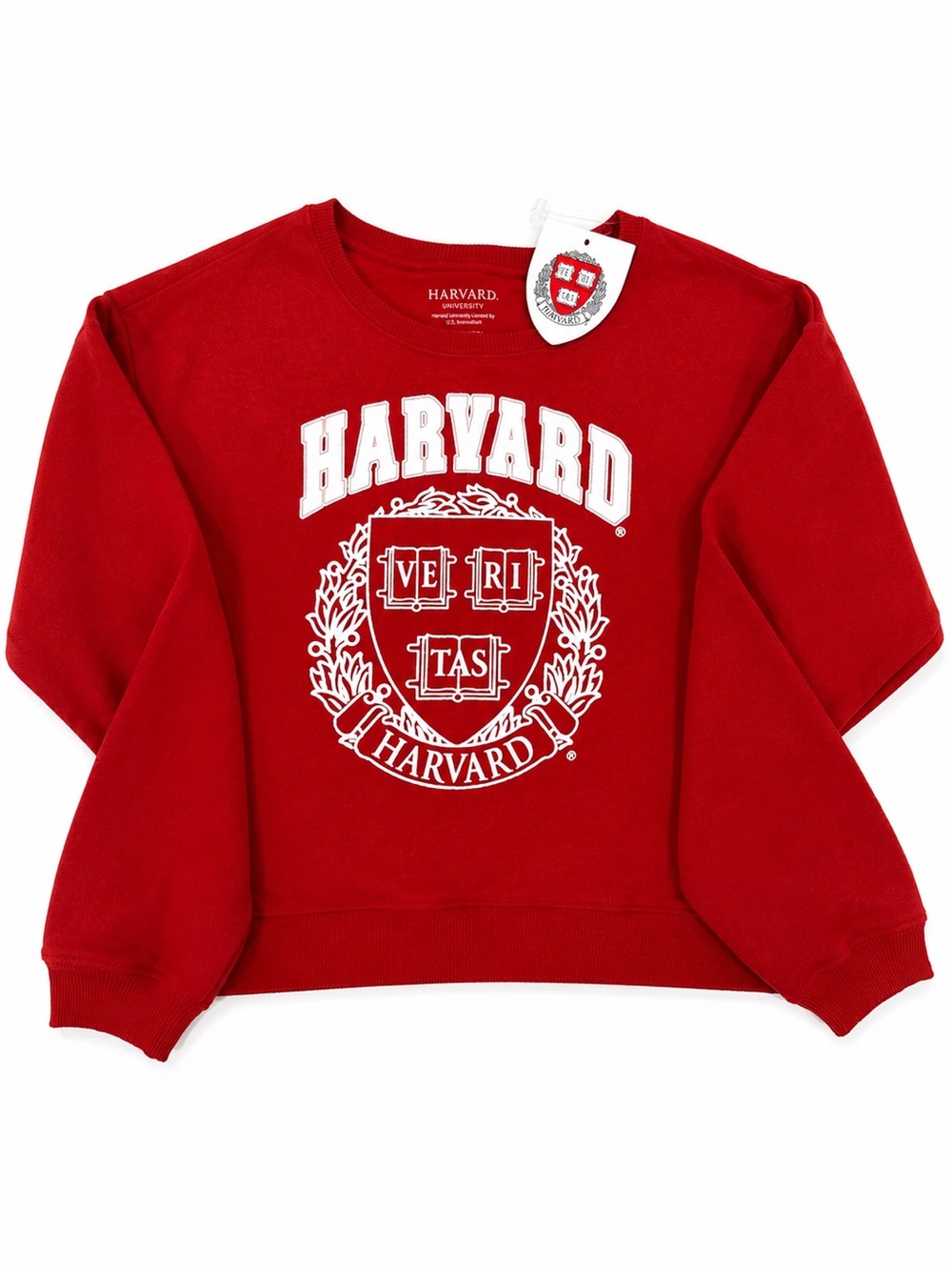 Harvard Red Crewneck Sweatshirt with White Crest - Kids